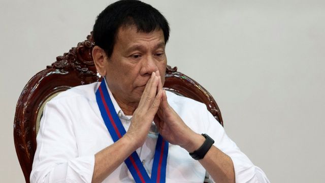Presidente de Filipinas Rodrigo Duterte en Manila, agosto de 2016.