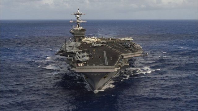 Pyongyang yarashavujwe n'ubwato bw'ingwano Amerika yarungitse mu karere