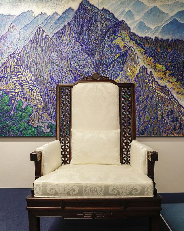 Chair and painting in summit room