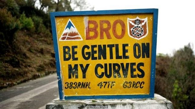 Bhutan road sign