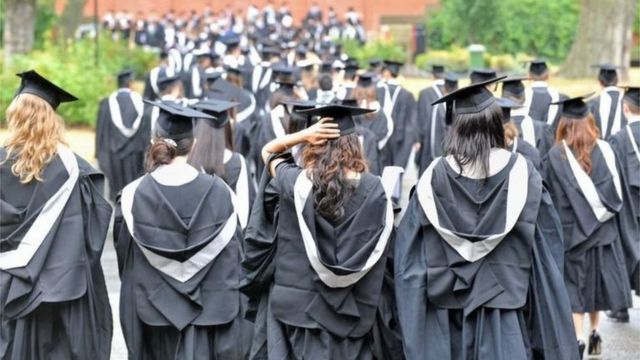 British university graduation ceremony