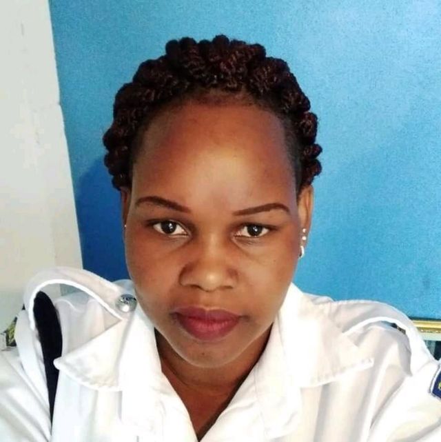 Koplo Caroline Kangogo akiwa kwenye sare zake za kazi