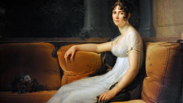 Retrato de Josefina Bonaparte con un vestido de muselina de Dhaka.