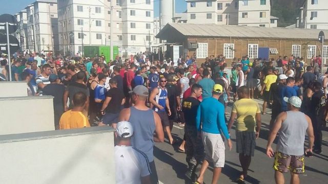 Agentes da Força Nacional protestaram contra condições de trabalho