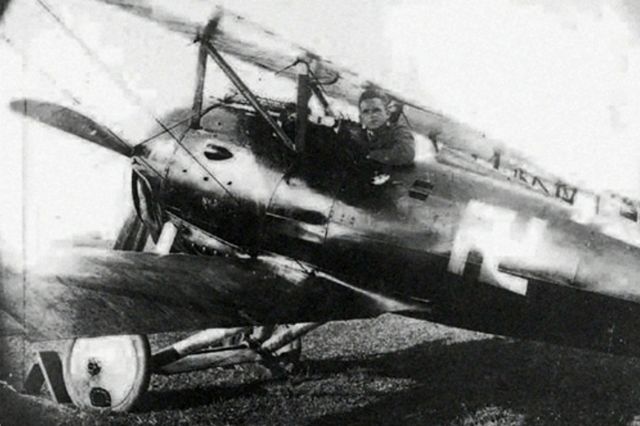 Fritz Beckhardt in his fighter aircraft