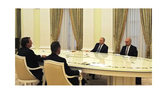Jair Bolsonaro em encontro com Vladimir Putin em Moscou