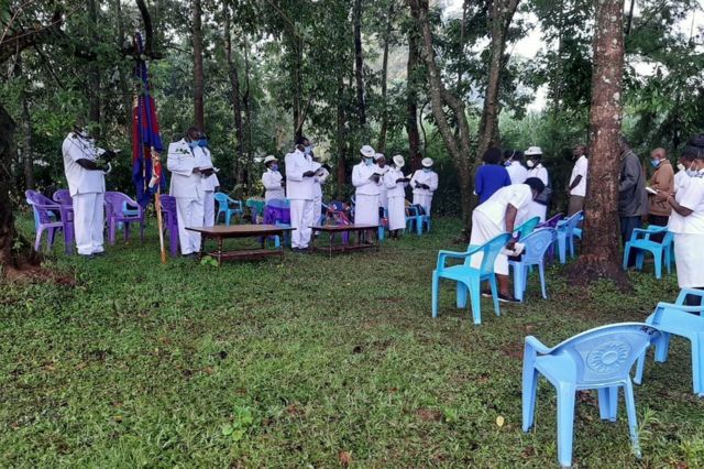 Mourners at Chris' funeral in western Kenya