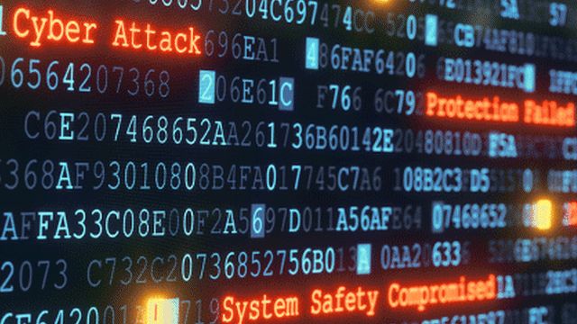 Cyber attack highlighted in code