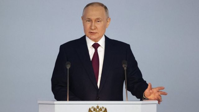 Putin durante el discurso