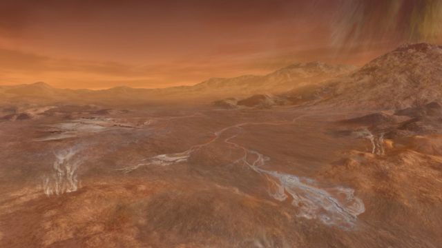 Dibujo de la superficie de Titán