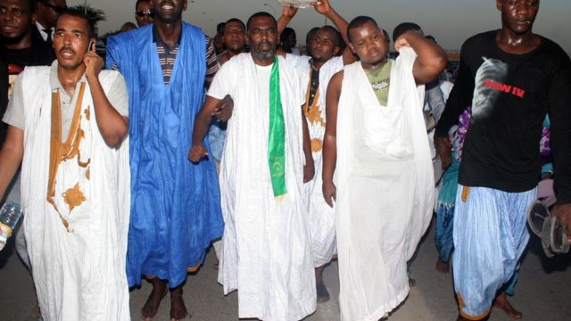 Birame Ould Abeid, président de l'ONG IRA lors de sa libération de prison le 3 septembre 2013 à Nouakchott