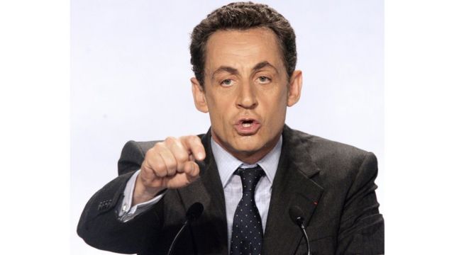 Nicolas Sarkozy lors de son dernier meeting de campagne en 2007