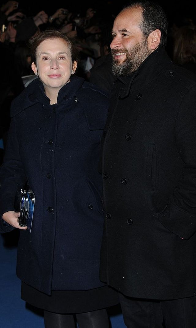 Abi Morgan con su marido en 2012