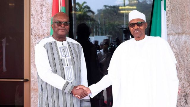 Shugaba Buhari da shugaban Burkina Faso