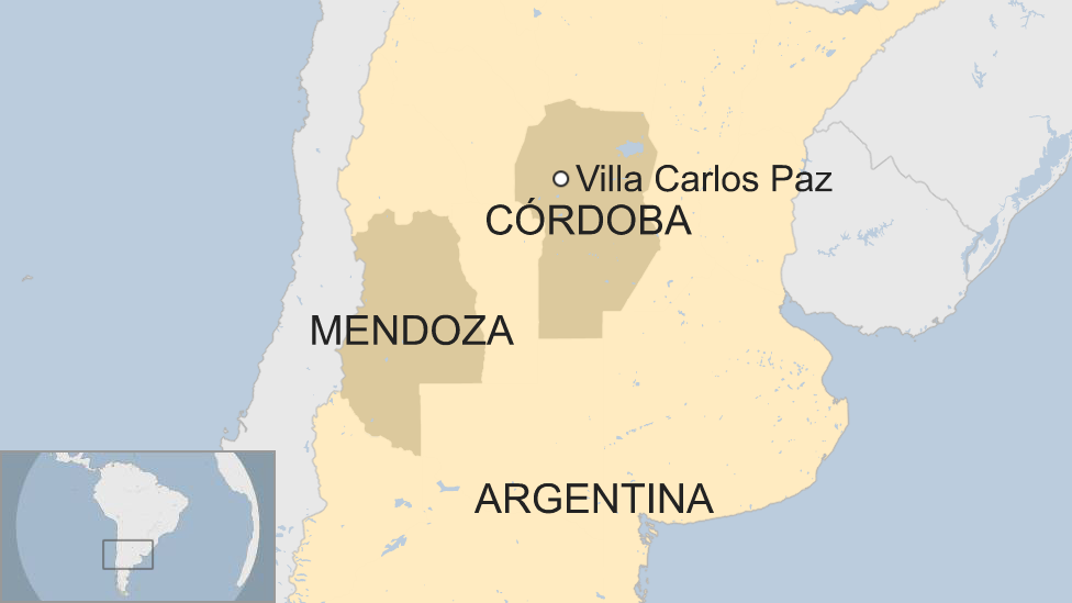 Mapa Córdoba y Mendoza, Argentina