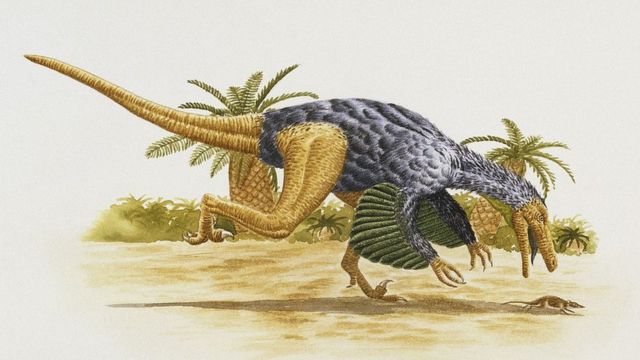 Ilustración de un velociraptor