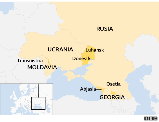 Mapa Ukrainy, Mołdawii i Gruzji
