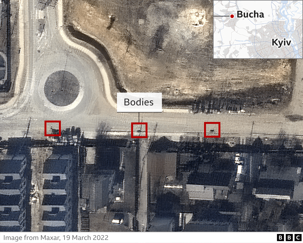 Bucha killings Satellite image of bodies site contradicts Russian claims pic