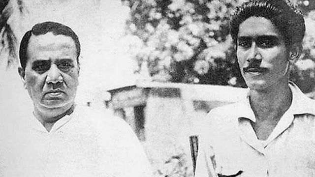 হোসেন শহীদ সোহরাওয়ার্দী ও শেখ মুজিবুর রহমান (ছবি ১৯৪৯)
