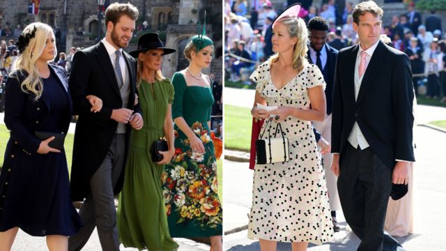Prince Harry's cousins Eliza Spencer, Louis Spencer, and Kitty Spencer and their mother Victoria Aitken, and Lady Edwina Louise Grosvenor and historian Dan Snow