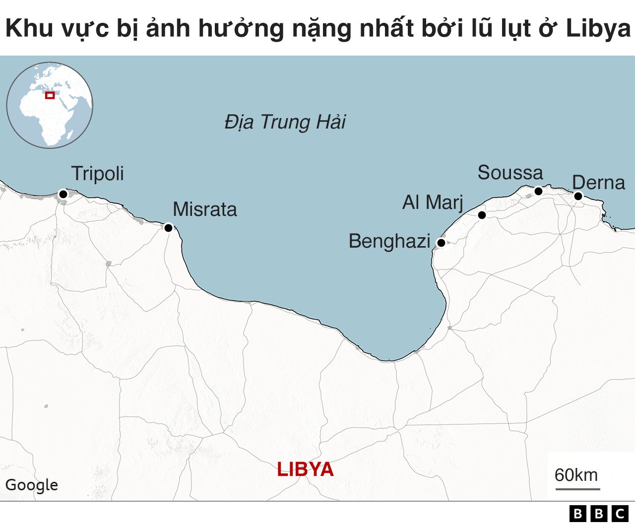 Libya flood worst affected area