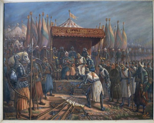 Selahaddin Eyyubi'nin Kudüs'ü alışını temsil eden resim