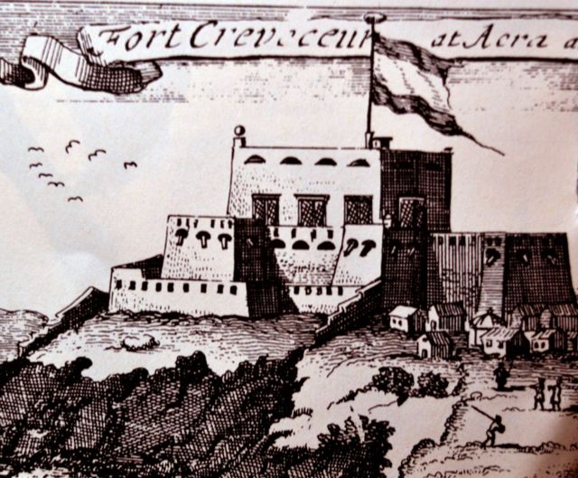 Ilustração mostra Forte Ussher em Acra, Gana, construído pelos holandeses em 1649
