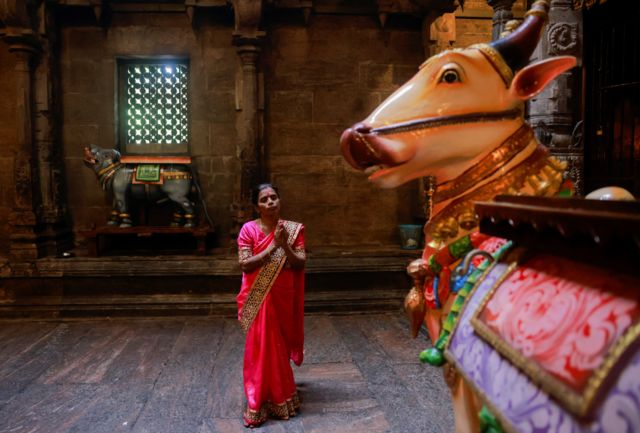 کلمبو، سری‌لانکا؛ یک هندو در حاشیه دیوالی در حال نیایش 