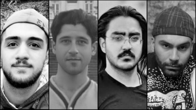 از راست، محسن شکاری، مجیدرضا رهنورد، محمد حسینی و محمد مهدی کرمی، چهار نفری بودند که در جریان اعتراض‌ها دستگیر و سپس اعدام شدند