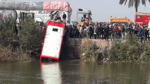 Bus overturned in Egypt
