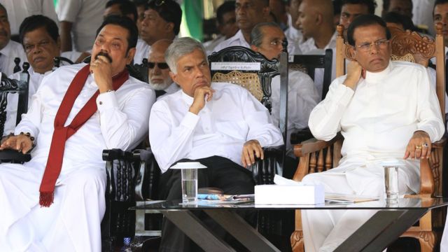 রাজাপাক্সে, বিক্রমসিংহে এবং সিরিসেনা।