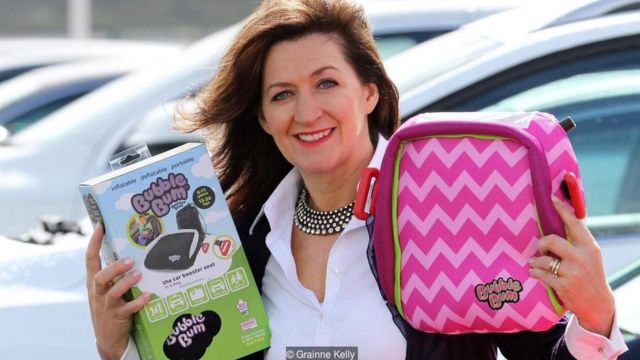 Borne out of her own necessity, Grainne Kelly developed the BubbleBum inflatable booster seat