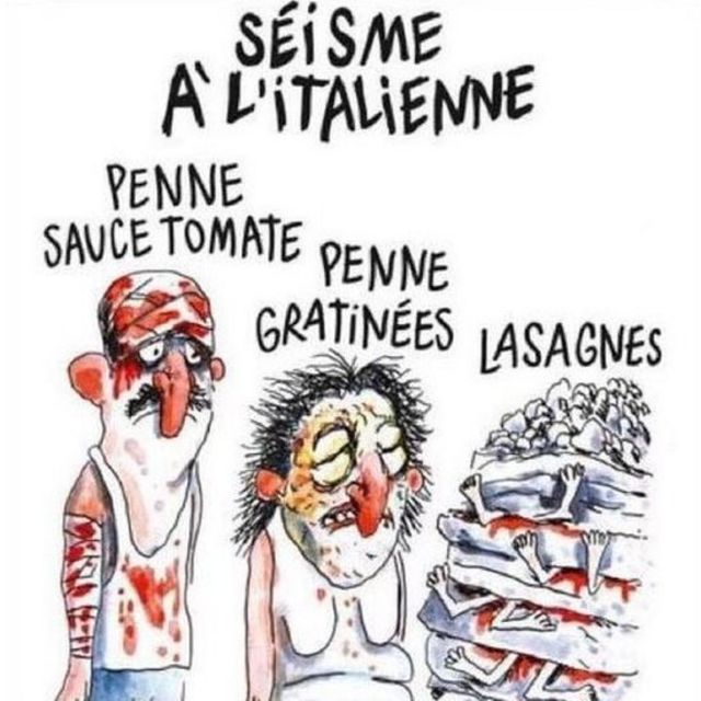 Foto de una caricatura de Charlie Hebdo