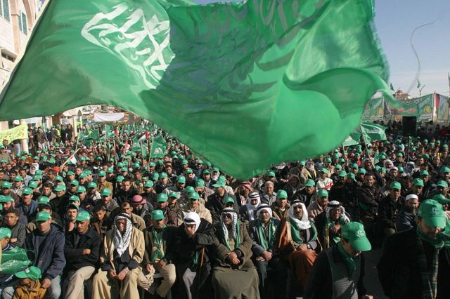 Un rally político de Hamás en Cisjornadia, 2006