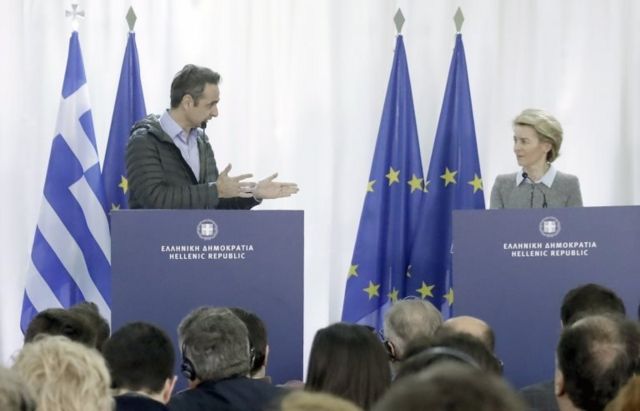 Yunanistan Başbakanı Kiryakos Miçotakis ve Avrupa Komisyonu Başkanı Ursula Von der Leyen