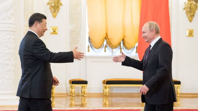 俄罗斯与中国关系紧密。图为中国国家主席习近平和俄罗斯总统普京。(photo:BBC)
