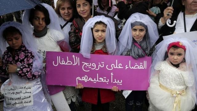 From a demonstration condemning marriage under 18 in Lebanon