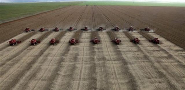 Colheita de soja em Mato Grosso, Estado com a maior produção de grãos do país