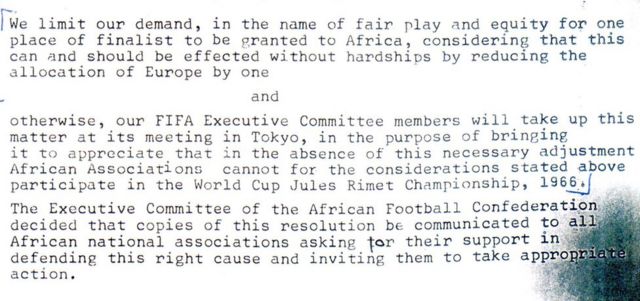 Nota de la CAF a la FIFA