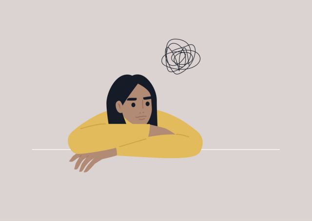 Illustration of a woman thinking