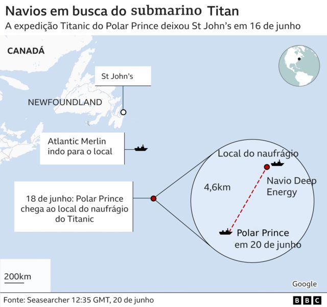 Mapa que mostra a busca