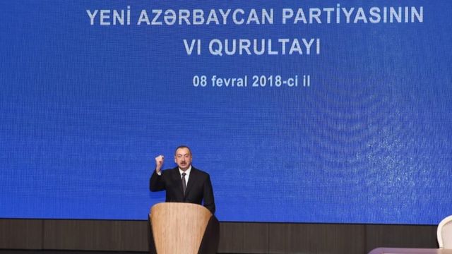 Prezident İlham Əliyev YAP-ın VI-cı qurultayında.