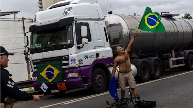 Protest against election results in Brazil.