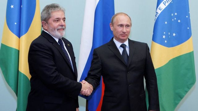Lula e Putin durante em encontro em Moscou em 2010