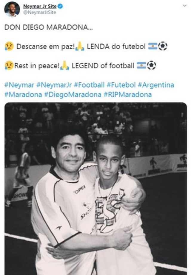 Maradona con Neymar.