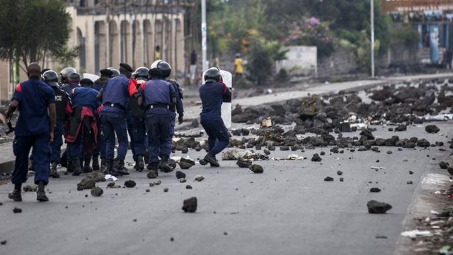 Abapolisi ba Kongo bahanganye n'abiyerekana i Goma uno munsi itariki 28/12/2018