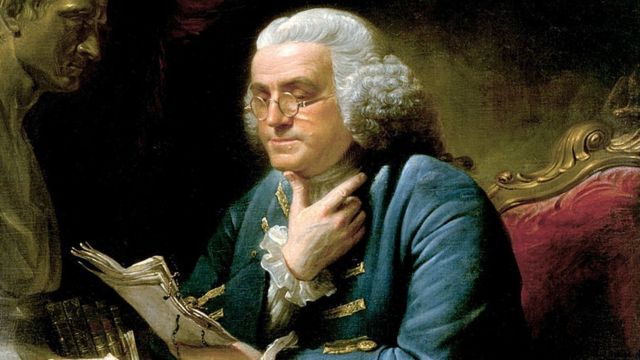 Benjamin Franklin pintado por David Martin.
