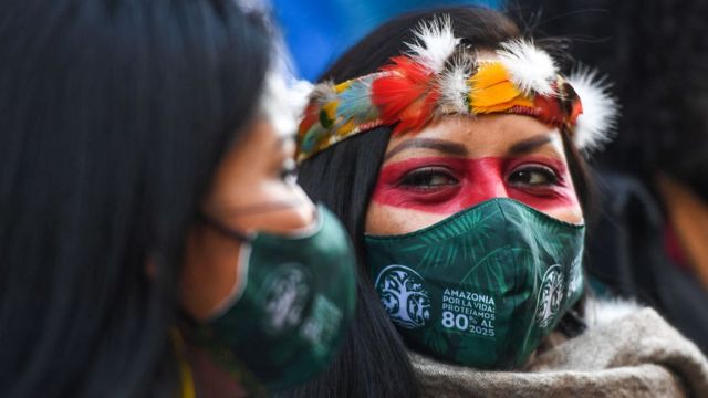 indigenous amazonian women during COP protests