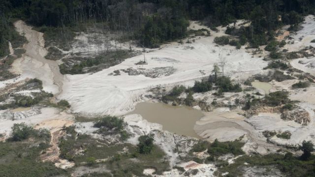 Imagen aèrea de una mina en el estado Bolívar