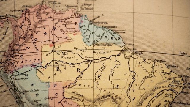 Mapa antigo mostra parte superior da América do Sul